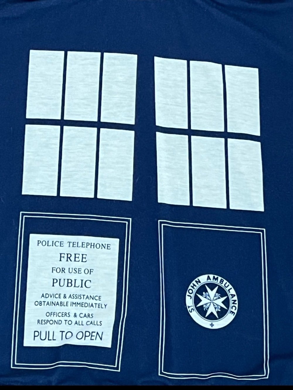 Hot Topic Navy Blue TARDIS Police Box Mini Dress - Picture 5 of 8